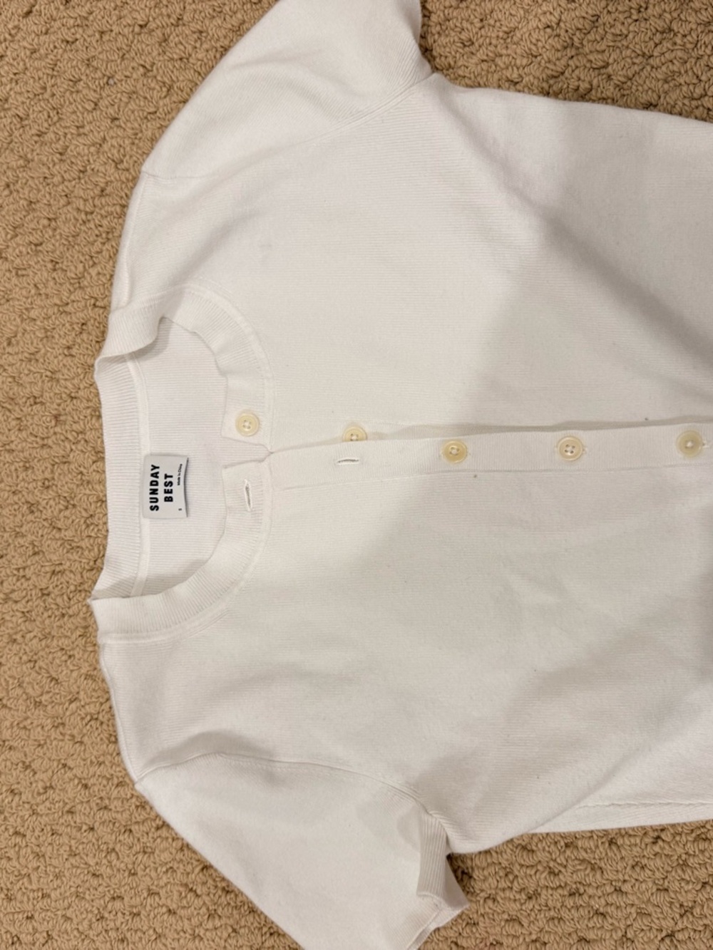 Sunday Best White Button-Front Knit